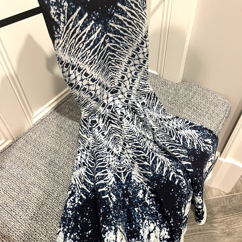 White and blue dress